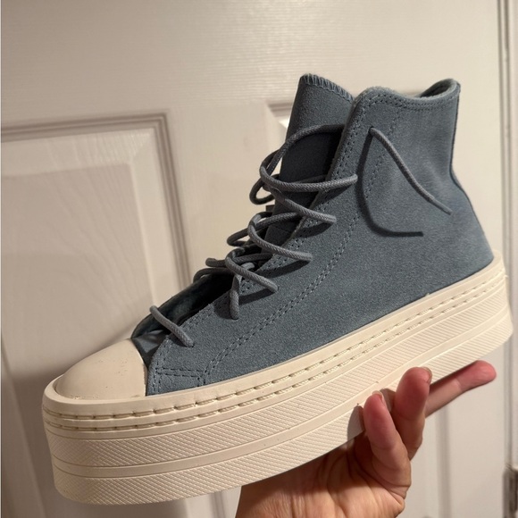 Converse Women's Blue Platform High-Top Sneakers - Picture 2 of 5